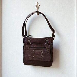 Burgundy Leather Crossbody Shoulder Bag 2in1 Detachable Pouch